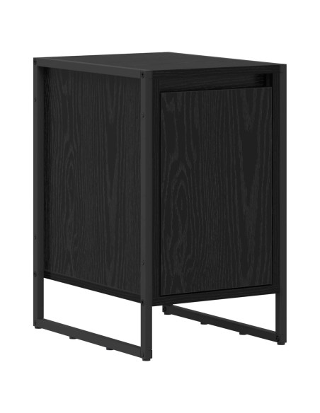 Comodino Rovere Nero 39,5 x 30 x 50 cm Legno multistrato