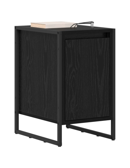 Comodino 2 pcs Rovere Nero 39,5 x 30 x 50 cm Legno multistrato