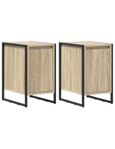 Comodino 2 pcs Sonoma 39,5 x 30 x 50 cm Legno multistrato 2