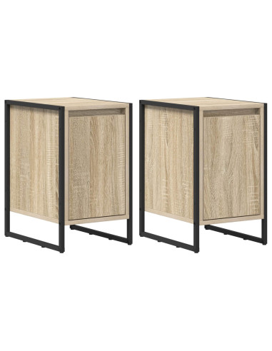 Comodino 2 pcs Sonoma 39,5 x 30 x 50 cm Legno multistrato