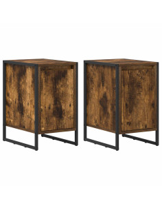 Comodino 2 pcs Quercia Fumosa 39,5 x 30 x 50 cm 2