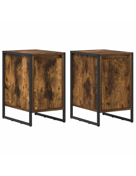 Comodino 2 pcs Quercia Fumosa 39,5 x 30 x 50 cm