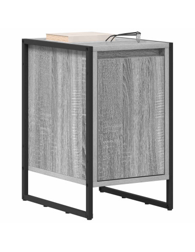 Comodino Grigio Sonoma 39,5 x 30 x 50 cm Legno multistrato