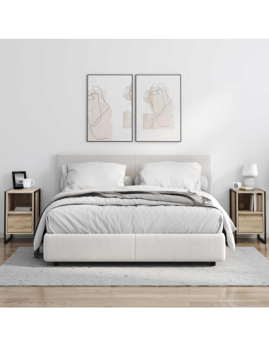 Comodino 2 pcs Sonoma 39,5 x 30 x 50 cm Legno multistrato