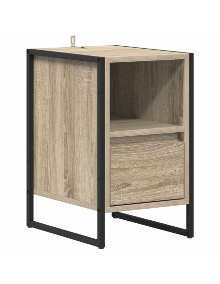 Comodino 2 pcs Sonoma 39,5 x 30 x 50 cm Legno multistrato