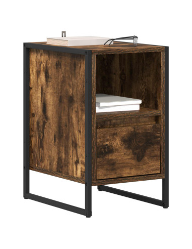 Comodino con cassetto 2 pcs Quercia Fumosa 39,5 x 30 x 50 cm