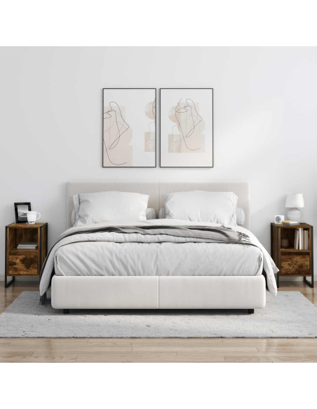 Comodino con cassetto 2 pcs Quercia Fumosa 39,5 x 30 x 50 cm