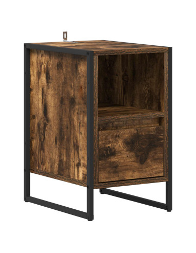 Comodino con cassetto 2 pcs Quercia Fumosa 39,5 x 30 x 50 cm