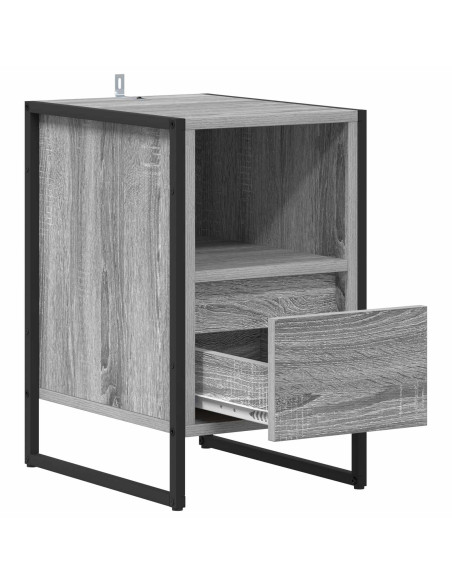 Comodino Grigio Sonoma 39,5 x 30 x 50 cm Legno multistrato
