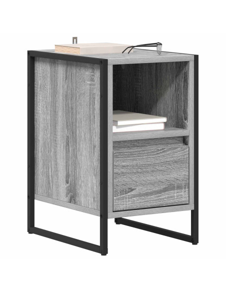 Comodino con cassetto 2 pcs Grigio Sonoma 39,5 x 30 x 50 cm