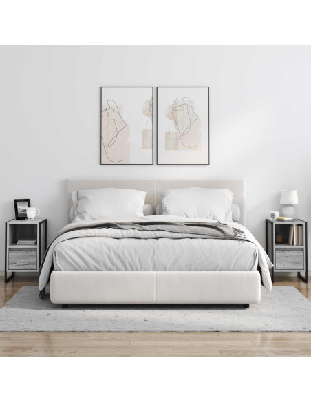 Comodino con cassetto 2 pcs Grigio Sonoma 39,5 x 30 x 50 cm