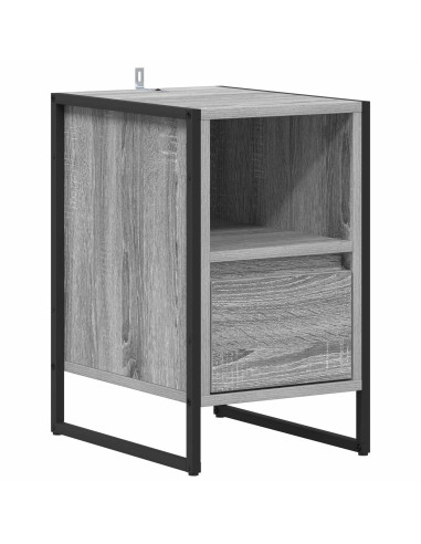 Comodino con cassetto 2 pcs Grigio Sonoma 39,5 x 30 x 50 cm