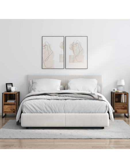 Comodino con cassetto 2 pcs Legno vecchio 39,5 x 30 x 50 cm