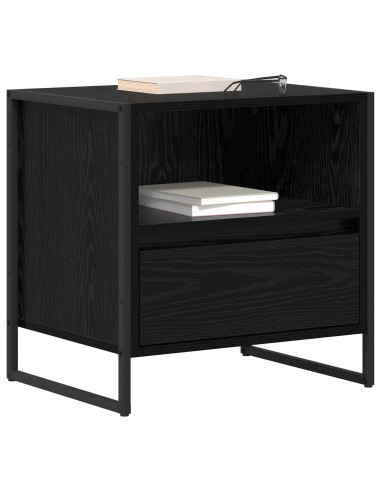 Comodino Rovere Nero 50 x 39,5 x 50 cm Legno multistrato