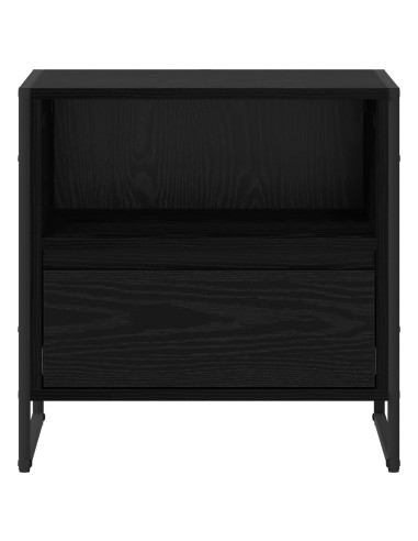 Comodino Rovere Nero 50 x 39,5 x 50 cm Legno multistrato
