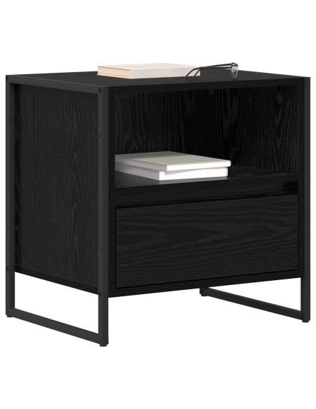 Comodino 2 pcs Rovere Nero 50 x 39,5 x 50 cm Legno multistrato