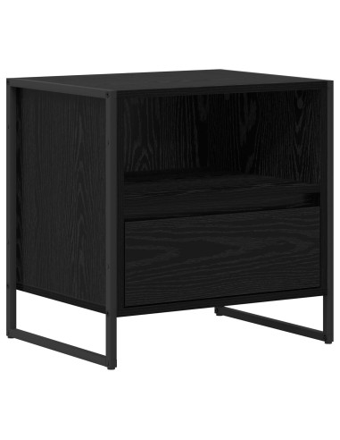 Comodino 2 pcs Rovere Nero 50 x 39,5 x 50 cm Legno multistrato