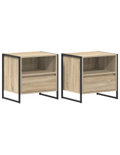 Comodino 2 pcs Sonoma 50 x 39,5 x 50 cm Legno multistrato 2