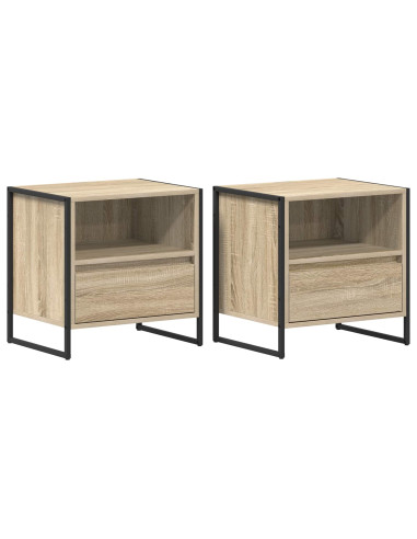 Comodino 2 pcs Sonoma 50 x 39,5 x 50 cm Legno multistrato