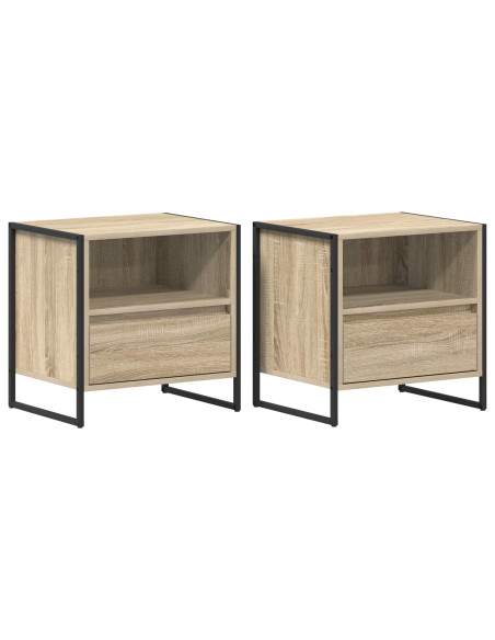 Comodino 2 pcs Sonoma 50 x 39,5 x 50 cm Legno multistrato