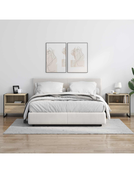 Comodino 2 pcs Sonoma 50 x 39,5 x 50 cm Legno multistrato