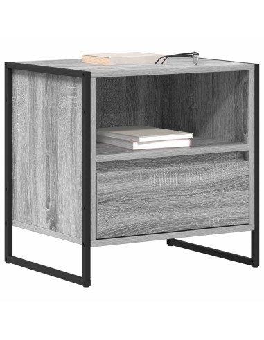 Comodino Grigio Sonoma 50 x 39,5 x 50 cm Legno multistrato