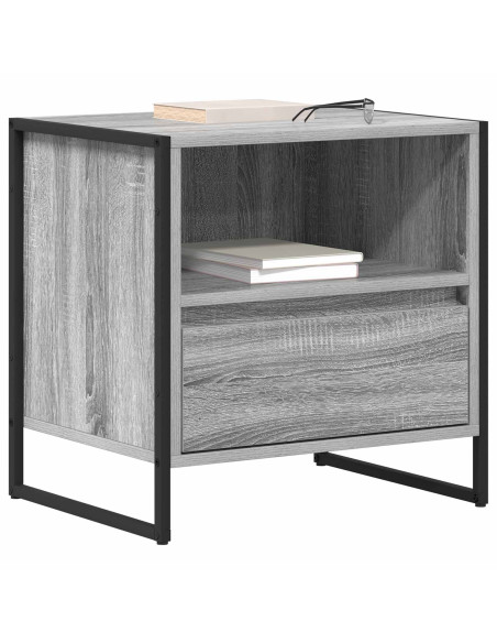 Comodino con cassetto 2 pcs Grigio Sonoma 50 x 39,5 x 50 cm