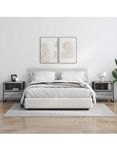 Comodino con cassetto 2 pcs Grigio Sonoma 50 x 39,5 x 50 cm