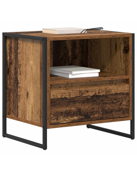 Comodino con cassetto 2 pcs Legno vecchio 50 x 39,5 x 50 cm