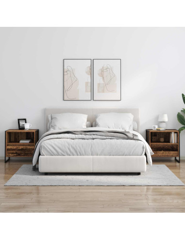 Comodino con cassetto 2 pcs Legno vecchio 50 x 39,5 x 50 cm