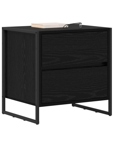 Comodino Rovere Nero 50 x 39.5 x 50 cm Legno multistrato