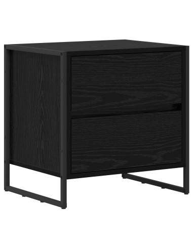Comodino 2 pcs Rovere Nero 50 x 39.5 x 50 cm Legno multistrato