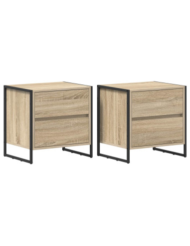 Comodino 2 pcs Sonoma 50 x 39.5 x 50 cm Legno multistrato