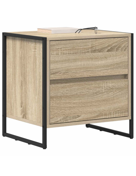 Comodino 2 pcs Sonoma 50 x 39.5 x 50 cm Legno multistrato