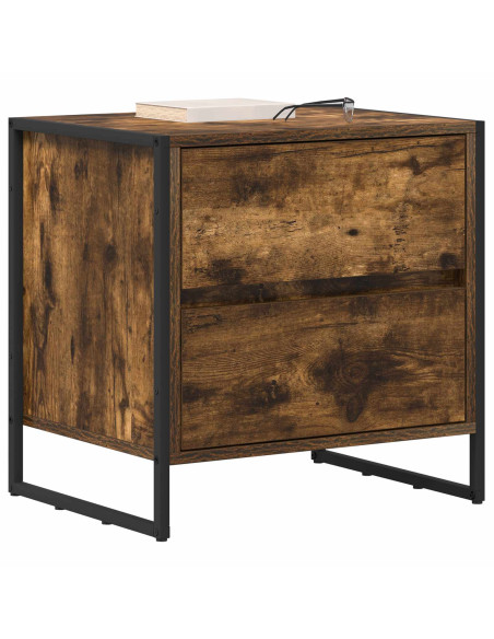 Comodino con cassetto 2 pcs Quercia Fumosa 50 x 39.5 x 50 cm