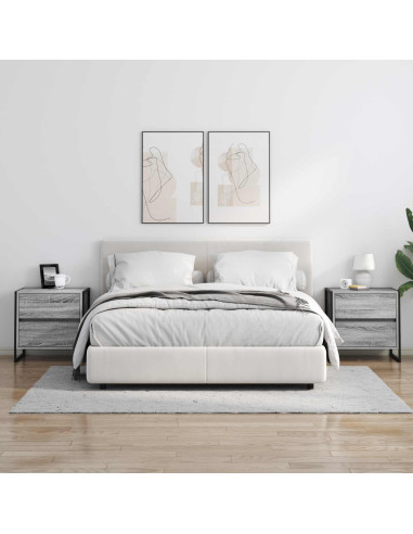 Comodino Grigio Sonoma 50 x 39.5 x 50 cm Legno multistrato