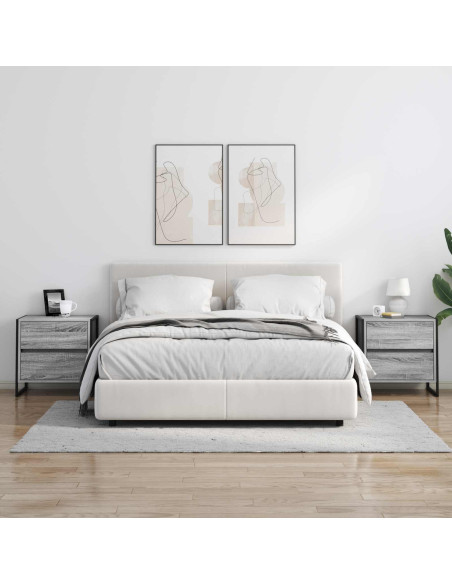 Comodino Grigio Sonoma 50 x 39.5 x 50 cm Legno multistrato