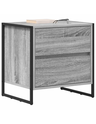 Comodino con cassetto 2 pcs Grigio Sonoma 50 x 39.5 x 50 cm