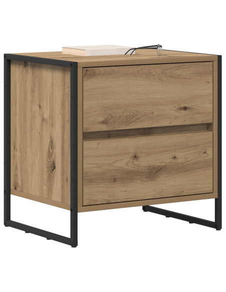 Comodino Rovere Artigianale 50 x 39.5 x 50 cm Legno multistrato