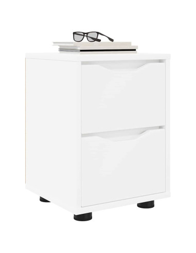 Comodino Bianco 30,5 x 30 x 43 cm Legno multistrato