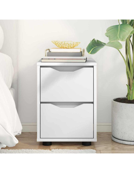 Comodino Bianco 30,5 x 30 x 43 cm Legno multistrato