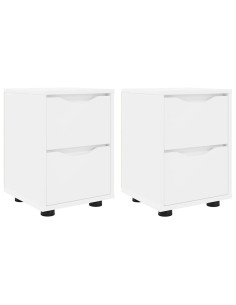 Comodini 2 pcs Bianco 30,5 x 30 x 43 cm Legno multistrato 2