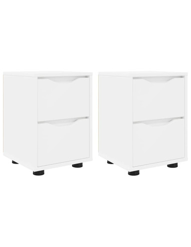 Comodini 2 pcs Bianco 30,5 x 30 x 43 cm Legno multistrato