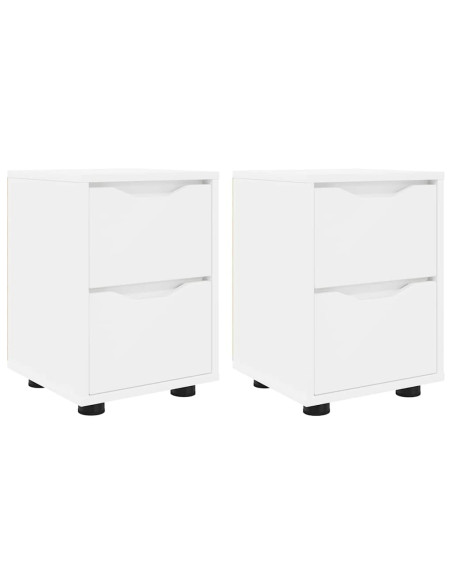 Comodini 2 pcs Bianco 30,5 x 30 x 43 cm Legno multistrato