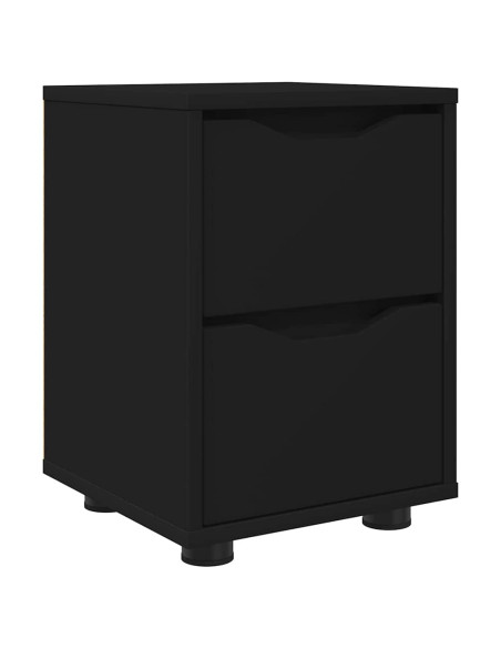 Comodino con cassetto Nero 30,5 x 30 x 43 cm Legno multistrato