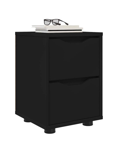Comodino con cassetto Nero 30,5 x 30 x 43 cm Legno multistrato