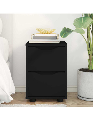 Comodino con cassetto Nero 30,5 x 30 x 43 cm Legno multistrato