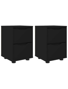 Comodini 2 pcs Nero 30,5 x 30 x 43 cm Legno multistrato 2