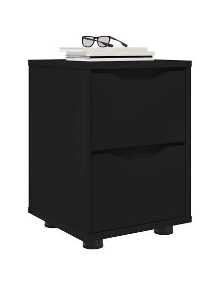 Comodini 2 pcs Nero 30,5 x 30 x 43 cm Legno multistrato