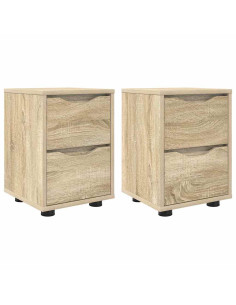 Comodini con cassetto 2 pcs Rovere Sonoma 30,5 x 30 x 43 cm 2